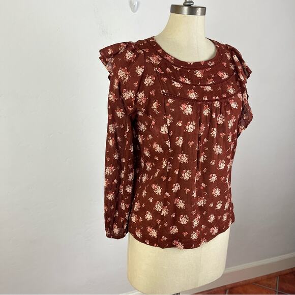 Madewell Ladder-Trim Ruffle Top in Homestead Bouquet - Picture 3 of 8